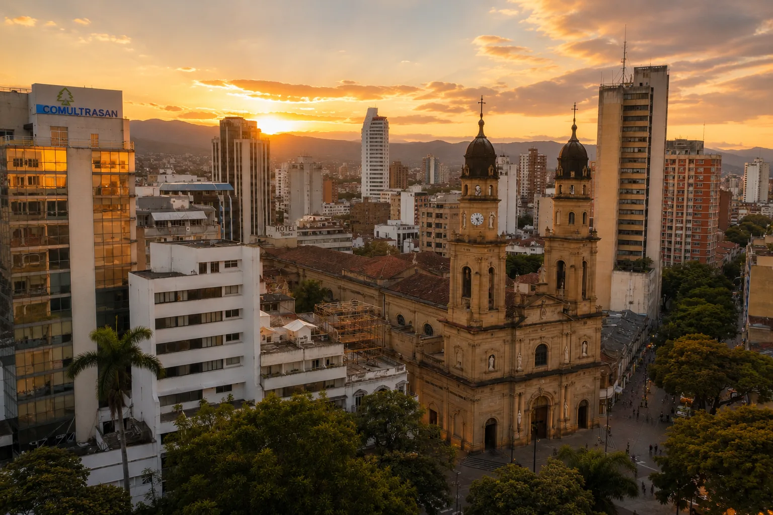Catedral de la Sagrada Familia de Bucaramanga al atardecer